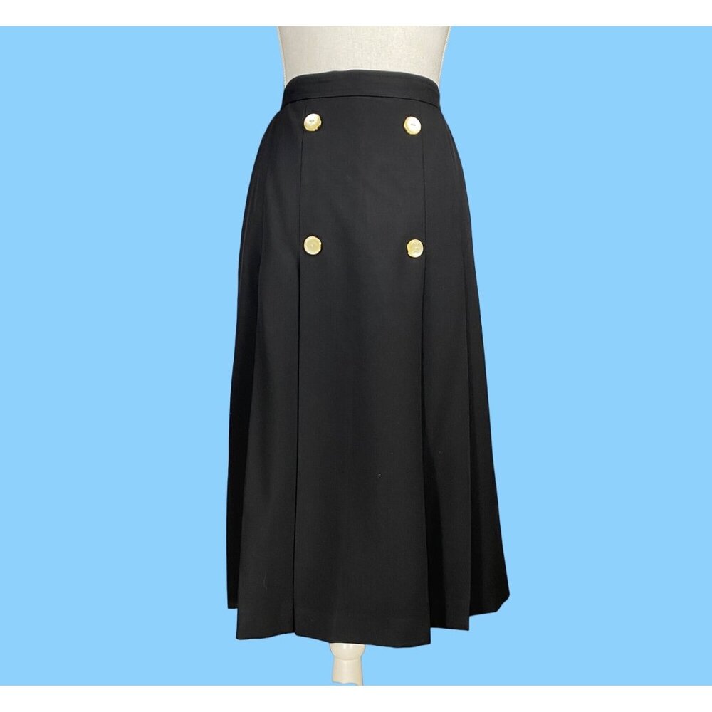 Vintage Valentino “Miss V” Pleated Black Skirt